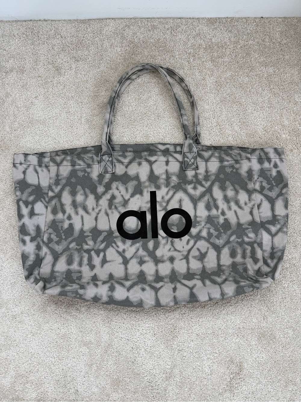 ALO Gray Tie-Dye Tote Bag